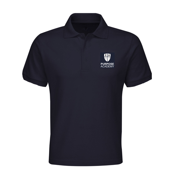 Purpose Academy Unisex Navy Blue Liberty Polo