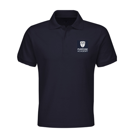 Purpose Academy Unisex Navy Blue Liberty Polo