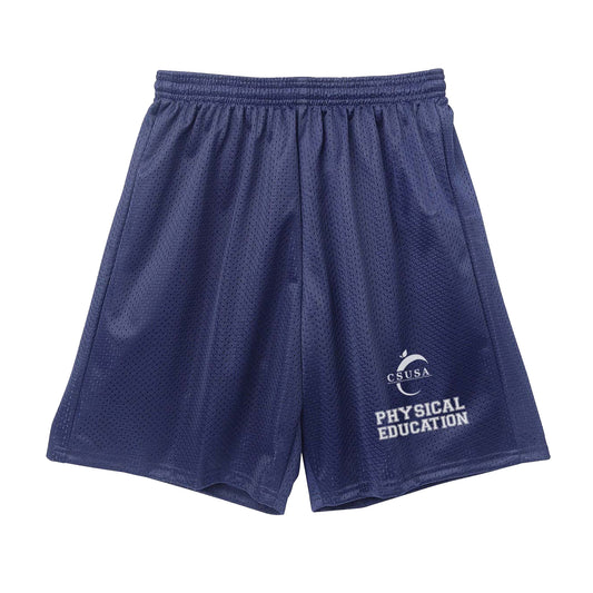 Unisex Navy Blue Mesh P.E. Shorts (While Supplies Last)